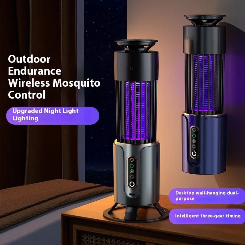 2-in-1Portable Outdoor Electric Mosquito Lamp USB Charging Timing Outdoor Insect Killer Repellent Camping Lantern for Home Patio