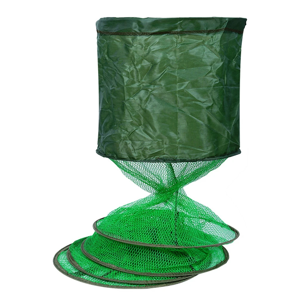 Waterproof Glue Coating Mesh Fish Net Fish Trap Live Fishing Cage Basket Collapsible Carp Fishing Tool Small Mesh