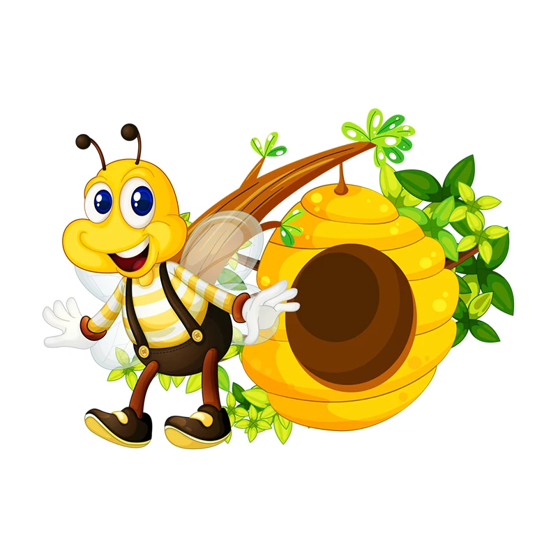 S50013# 13CM/15CM/17CM Personality PVC Decal Bees Eating Honey Car Sticker on Motorcycle Laptop Decorative Accessories