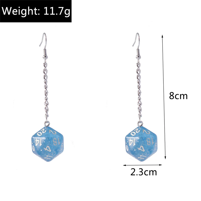 Lustige Acryl-Zahlenwürfel-Tropfenohrringe für Frauen, lange baumelnde Ohrringe, Ohrbügel, Mädchen, Party, Urlaub, Schmuck, Geschenke – Detail 2