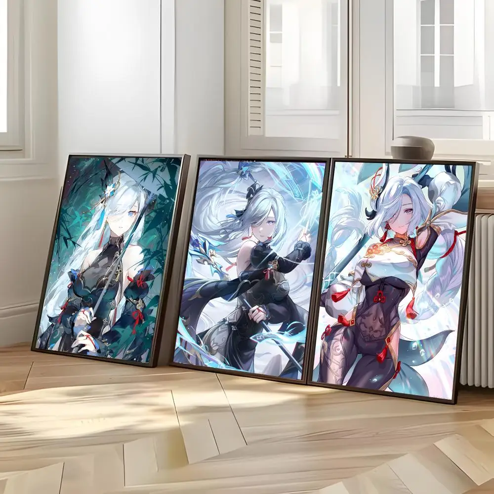 Hot Game G-Genshin I-Impact S-Shenhe Charming Poster Distinct Home Decor Concepts Chic Indoor Art Pieces