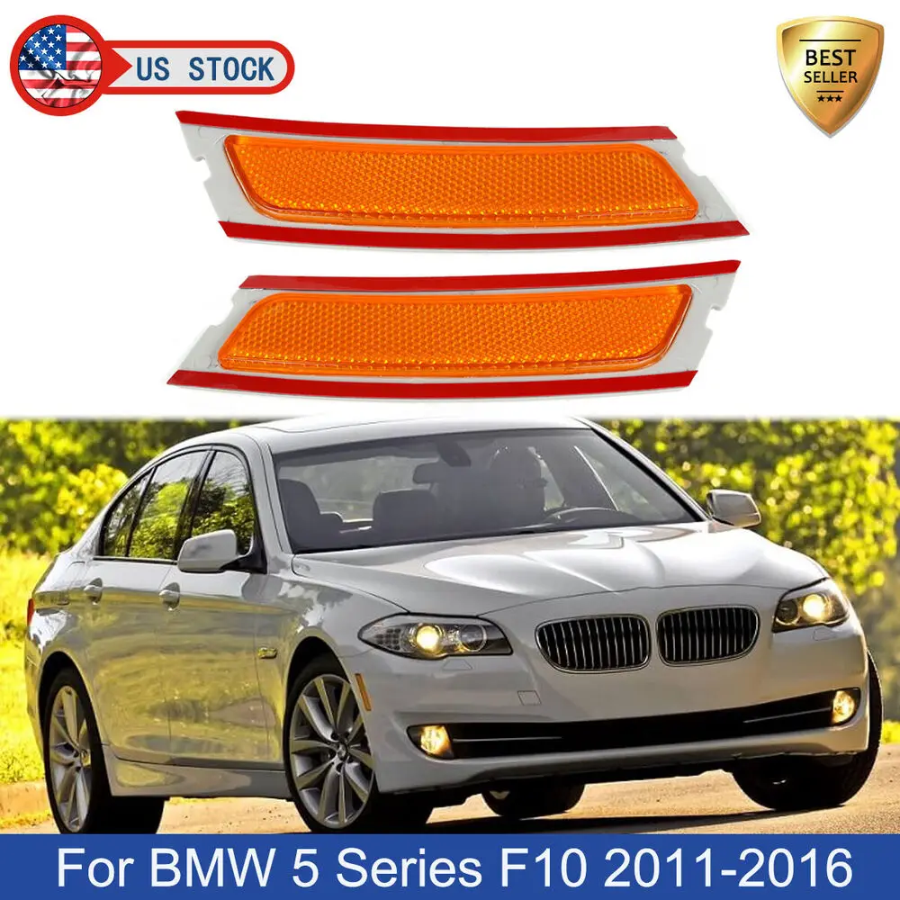 

For BMW 5 Series F10 Car Clearance Lights Assembly 528i 535i 550i 2011-2016 Amber Lens Front Bumper Reflector Side Marker Light