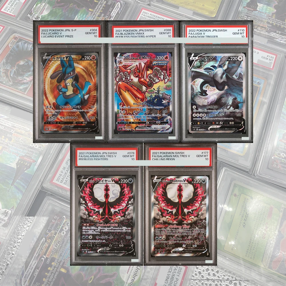 

Lucario V 304/S-P АКЦИЯ DIY PROXY GRADED PTCG КАРТА КОЛЛЕКЦИЯ 2022, полное искусство, призная карта для мероприятий, японская голографическая этикетка GEM MT10