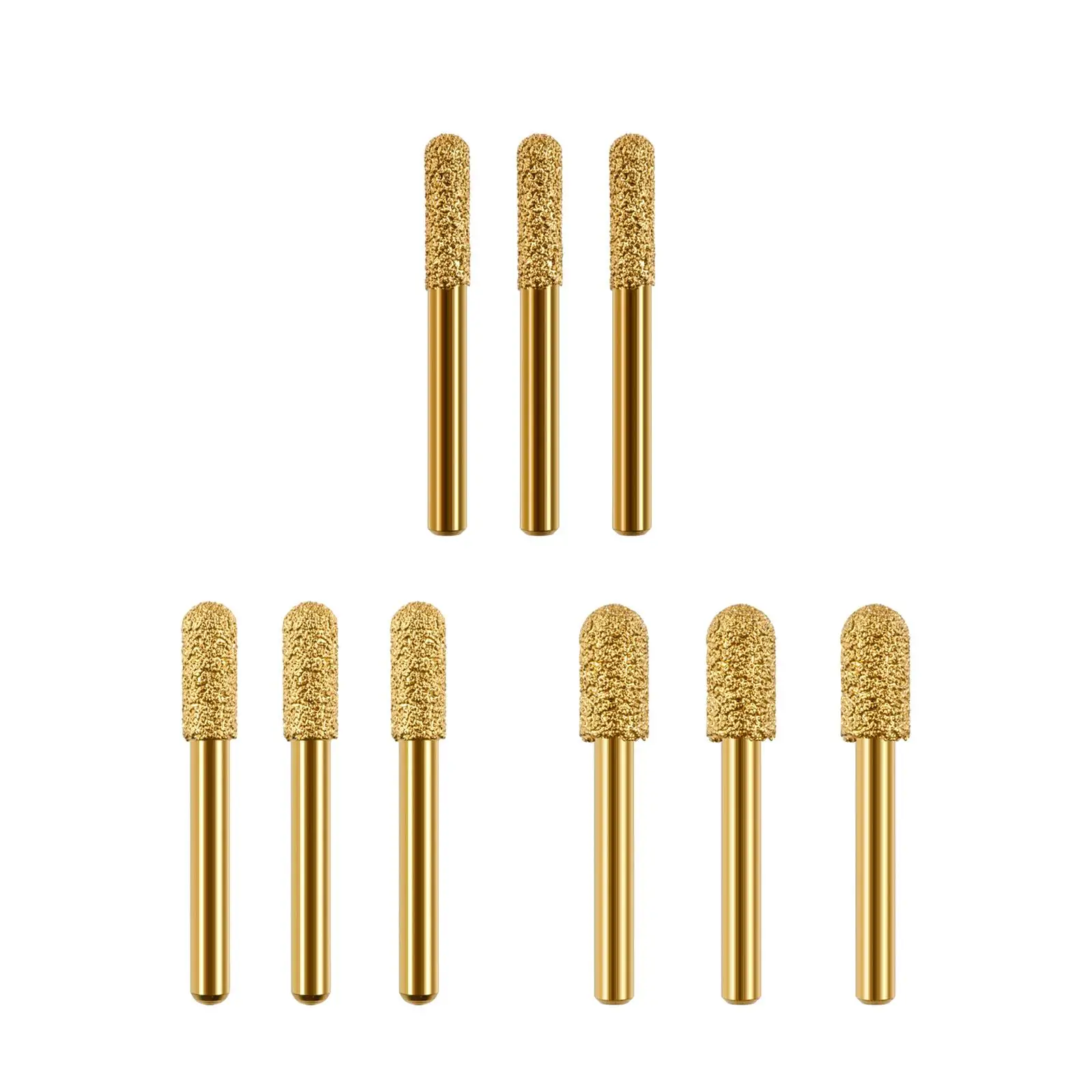 3x Grinding Bit Grinding Head Round Headed Body Shape Grinding Mounted Point for Metal