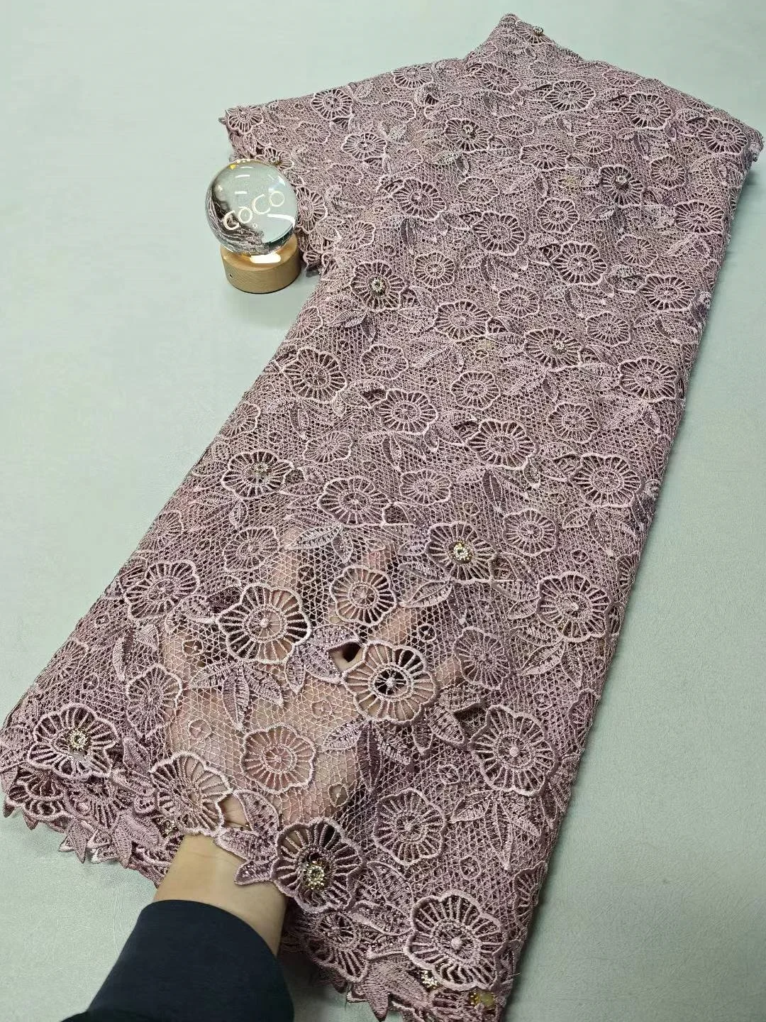 

High Quality African Nigerian Tulle Lace Fabric Embroidery Sequins French Guipure Fabric for Party/Wedding Dresses 5 Yards 2025