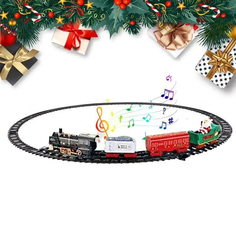 Christmas Train Set For Around The Tree Christmas Decoration Railway Car Electric Railway Set Christmas Gift Educational Toy boy