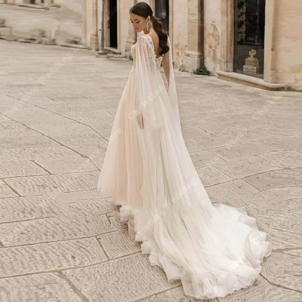 Robe de Mariée Sexy en Dentelle à Col en V pour Femme, Imprimé Floral, Dos aux, pour les Patients, Quelle que soit la Longueur du Balle de Remise de Diplôme, Éducative