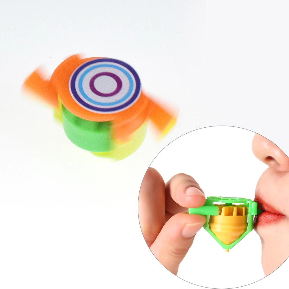 

5PCS Spinning Top Novelty Whistle Gyro Toys Blowing Rotation Stress Relief Desktop Spinning Top Toys Kids Toys Gift Classic Toys