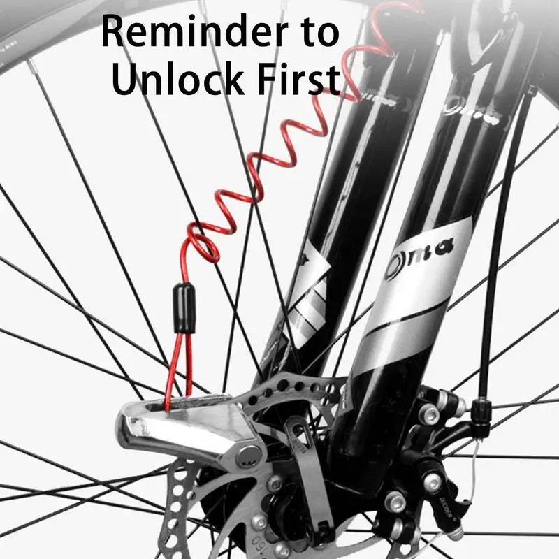 Bike Spring Cable Lock Anti-Theft Rope Alarm Disc Lock Bicycle Security Reminder Motorcycle Theft Protection 120cm