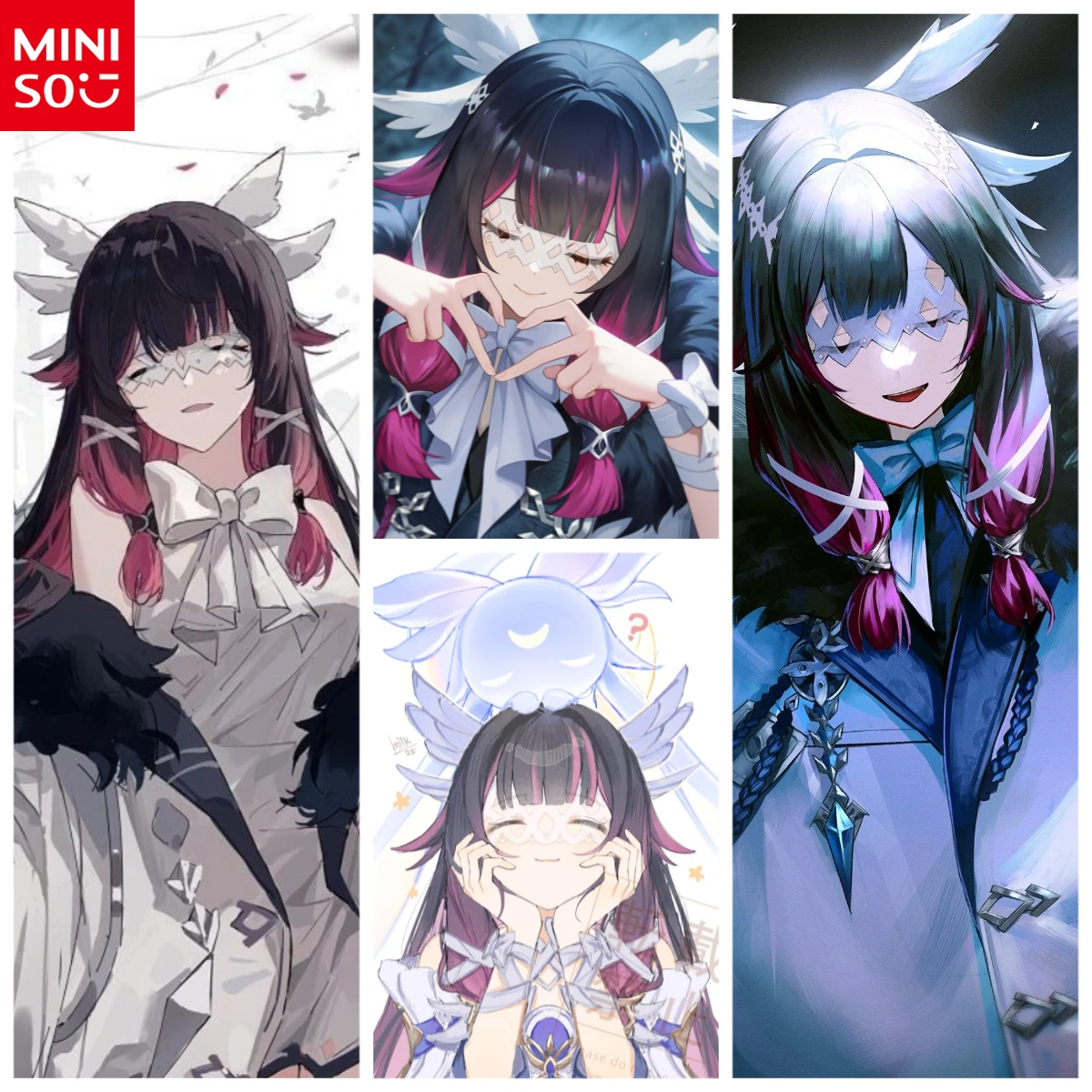 

MINISO без рамки, цифровая картина маслом Genshin Impact Columbina, веер, искусство, украшение для дома, живопись, настенная живопись, декор для спальни, комнаты, подарок