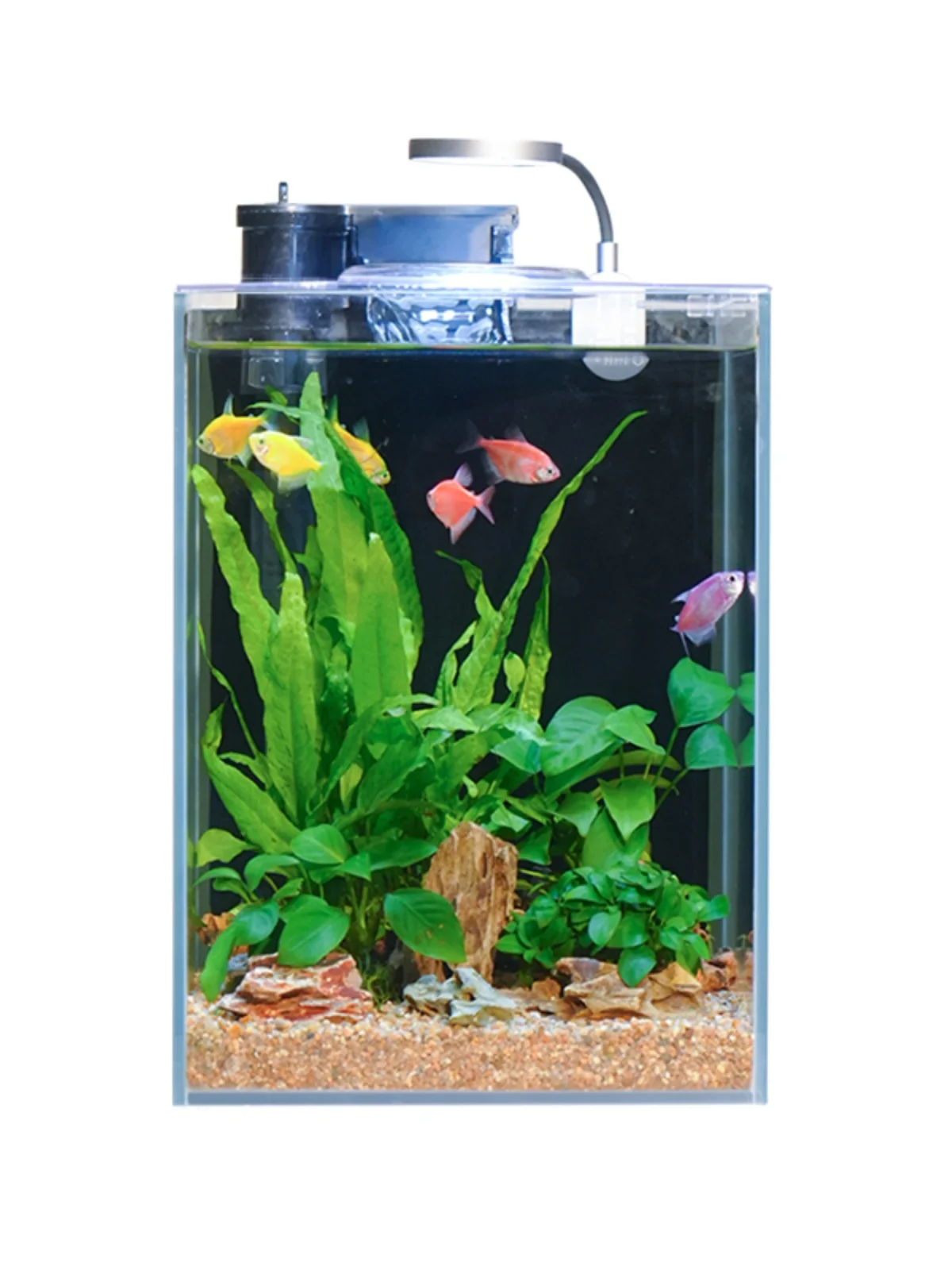 Pro desktop ultra-white fish tank, small household full set of self-circulation water-free ecological aquatic tank