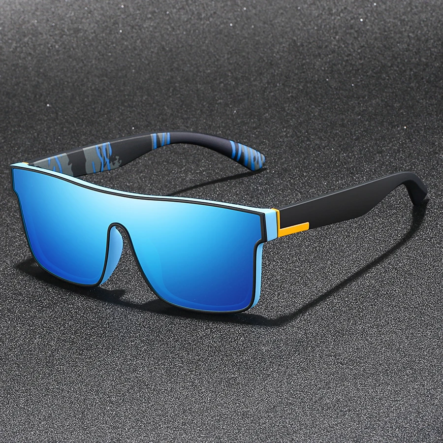 One‑Piece Lens Square Sunglasses Classic Colorful Striped Fashion Designer Brand Eyewear Unisex Outdoor Driving Fishing Cycling