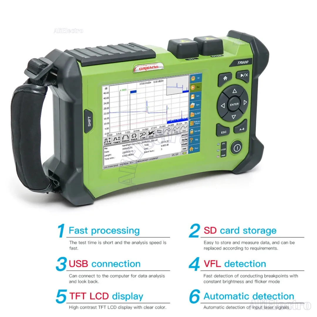 FTTH OTDR De Fibra Optica TR600 OTDR Волоконно-оптический FC SC LC Коннектор Оптический рефлектометр во временной области OTDR