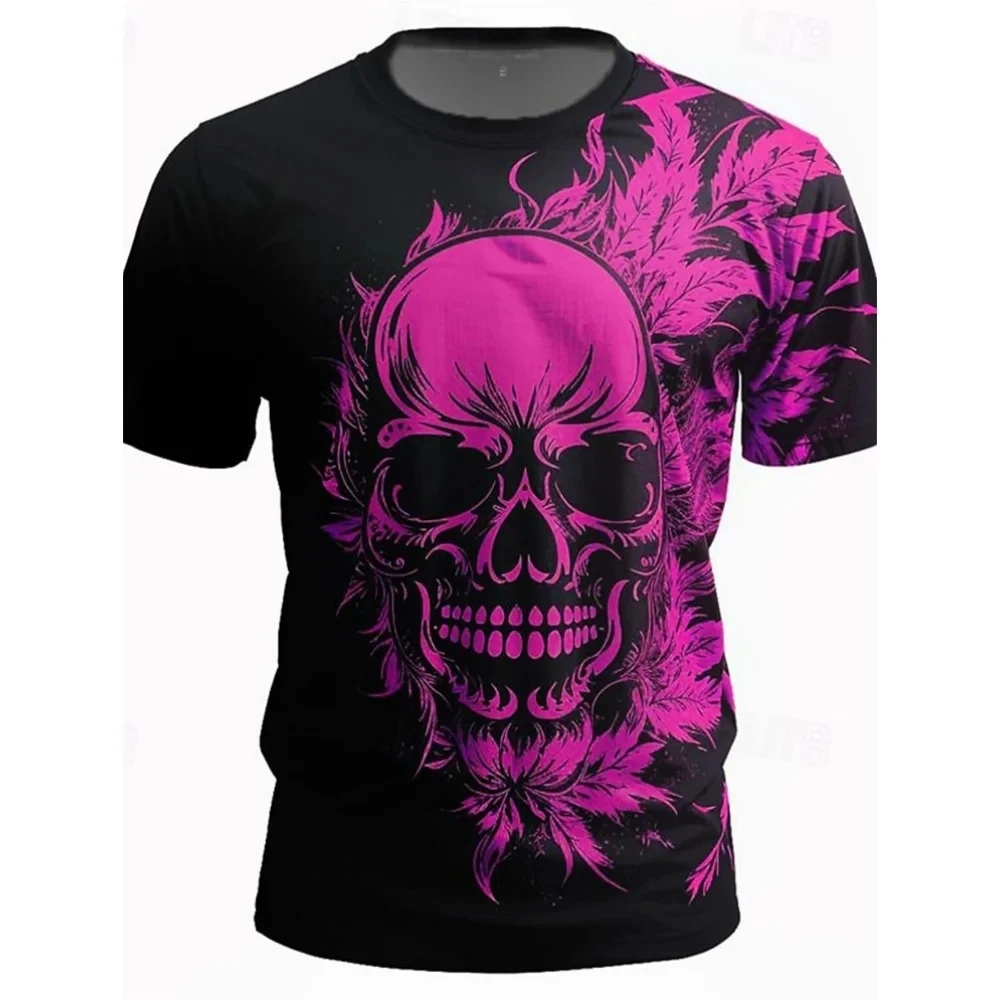 

Rainbow Flame Skull T-Shirt For Men Summer O Neck Short Sleeve Tees Oversized Streetwear Sweatshirt Male Basic Clothing Tops