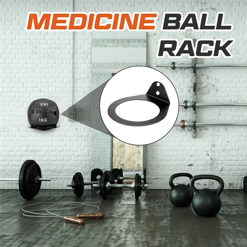 

ZZ-Medicine Ball Rack Medicine Ball Wall Mount Storage Racks,8.9In Inside Diameter, 88 Lbs Rack Wall Mounted Storage