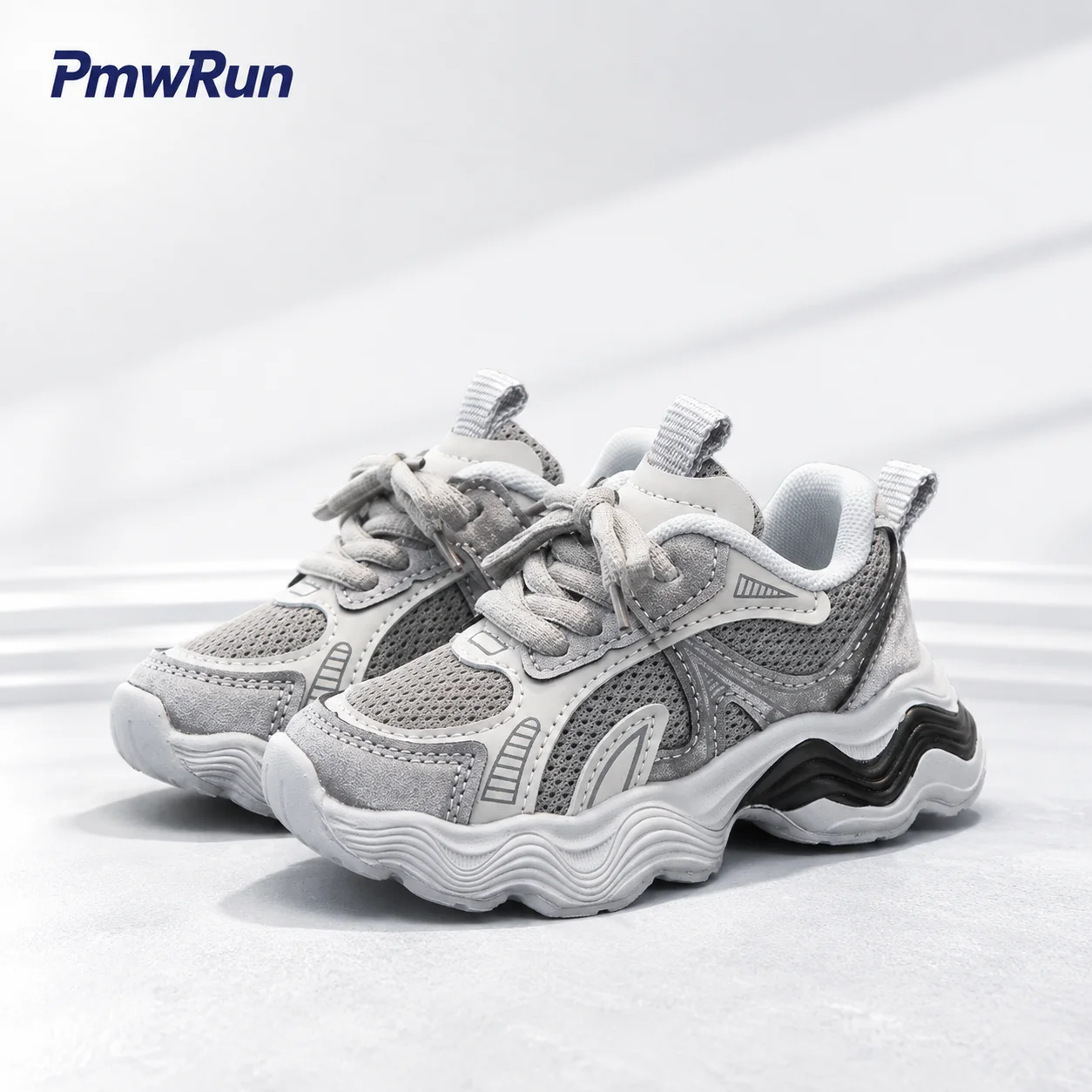 

PU Leather Sport Shoes For Children Trend Fashion Kid's Sneakers Ergonomics Anti-slippery Boy's Girl's Running Footwear