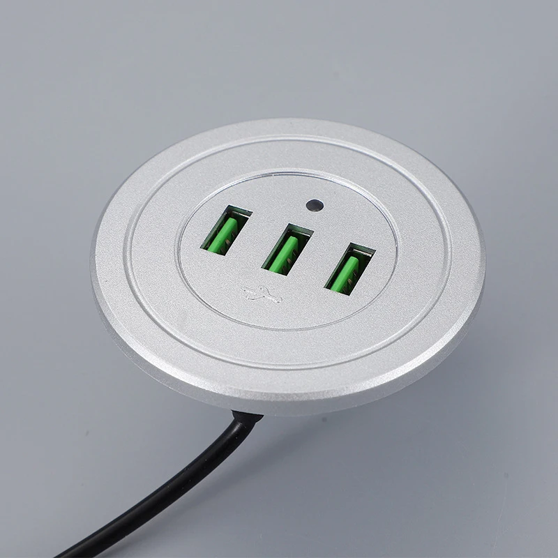 1 Piece Splitter Charging 2/3 Port USB Desktop Embedded Charger For Mobile Phone 2/3 USB HUB Computer Desk Data Line