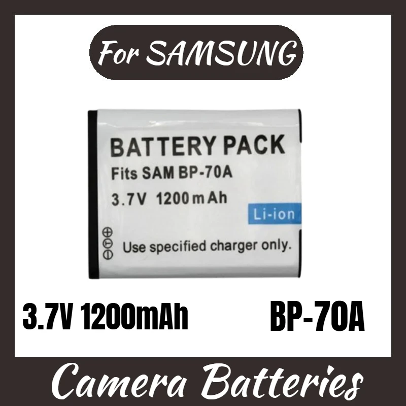 

Brand New Replacement Camera Battery 3.7V 1200mAh BP-70A for SAMSUNG AQ100 ES70 ES80 ES90 SL50 SL600 PL90 PL100 PL120 PL200