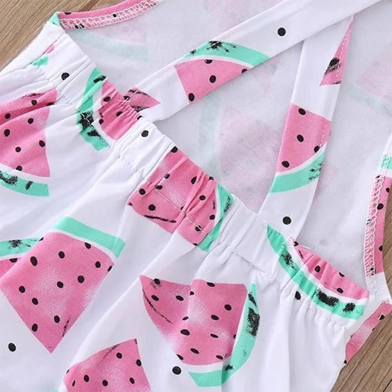 Baby Mädchen Rosa Wassermelonen-Print Strampler Säugling Rüschen-Body mit Stirnband Neugeborenen Rotes Wassermelonen-Karnevalskostüm – Detail 7