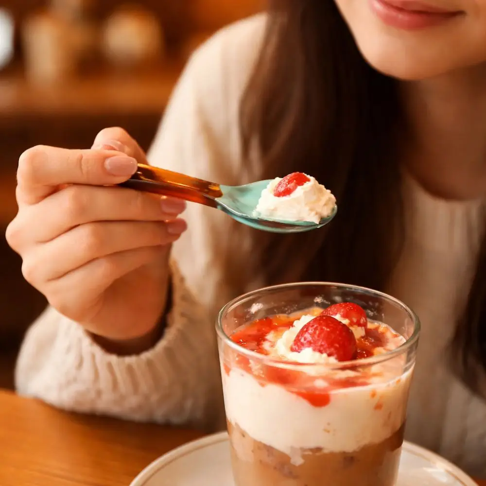 Yogurt Mixing Spoon Colorful Glass Dessert Spoon Long Handle Heat Cold Resistance Ice Cream Spoon INS Style Coffee Spoon Cafe
