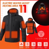 SMO Heated Jacket Winter Heating Motorcycle Jacket USB Electric Heating Jackets Hooded Camping Warm Motorcycle Heated Clothe New