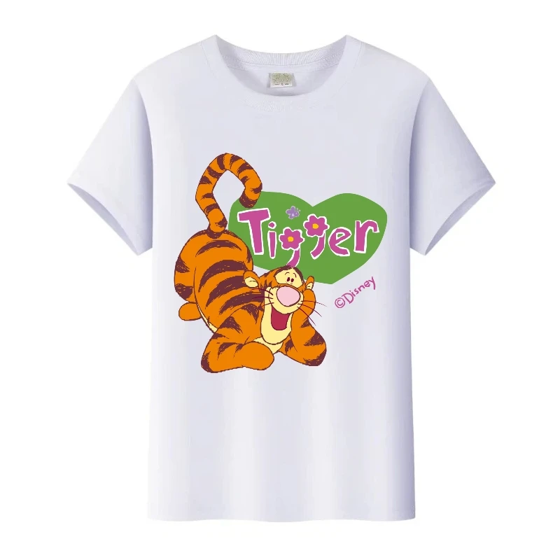 

Повседневные футболки большого размера с принтом Винни-Пуха Тигра, блузки с круглым вырезом, женская футболка, детская футболка, семейная одежда, мужские топы, подарок