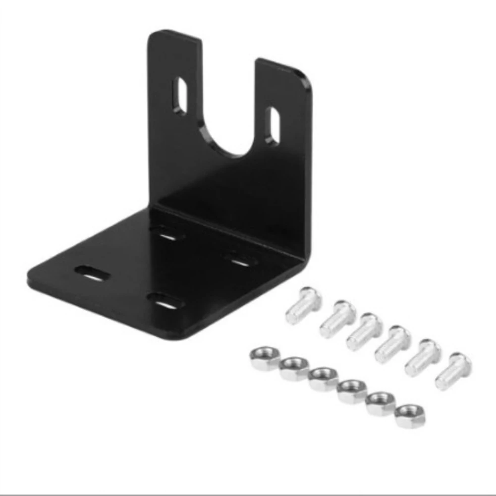 

775 DC Motor Mount Bracket U Shaped Iron Fixing Bracket with Screws Nuts for 755 775 Motor Black Electroplated Rust Resistant