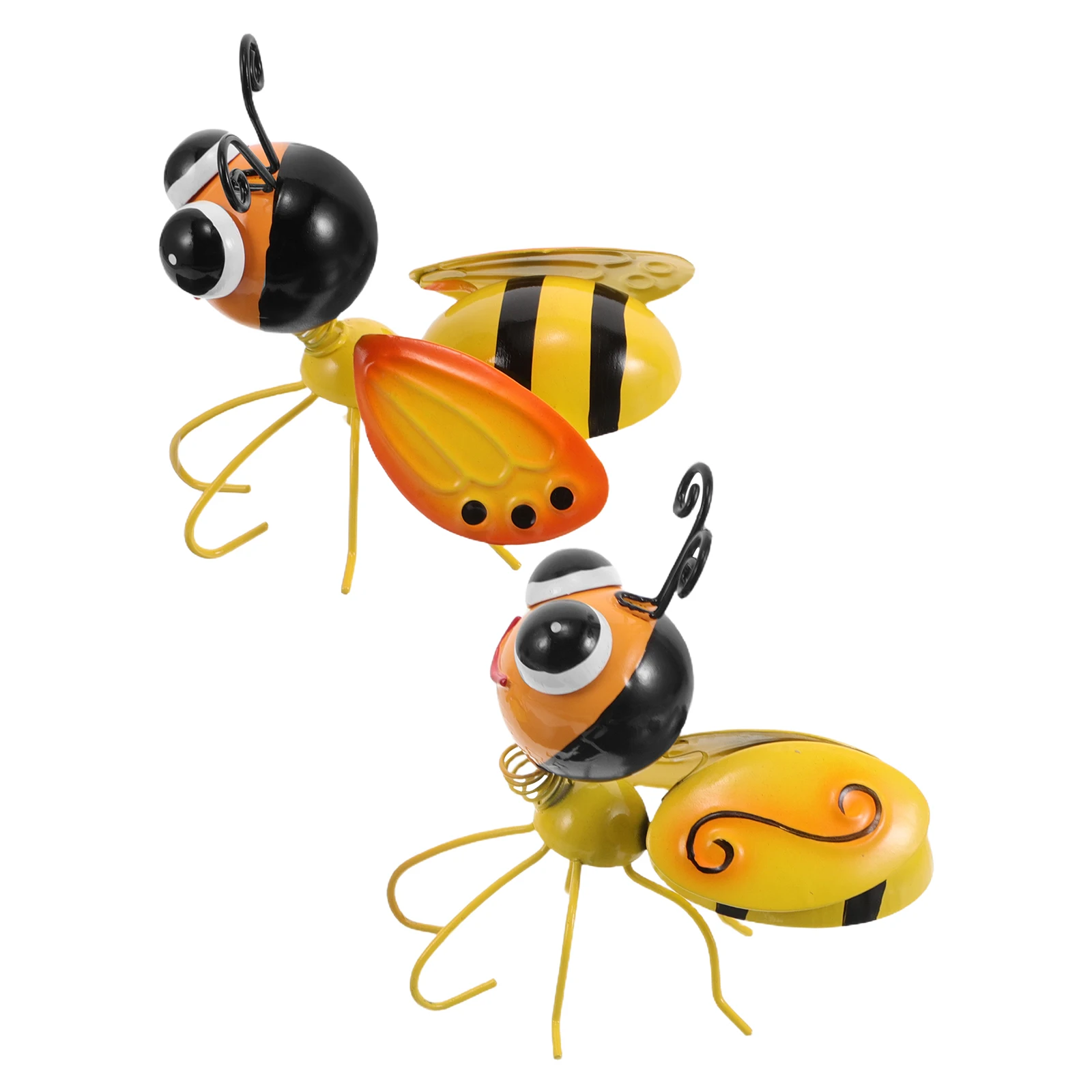 

2Pcs Iron Metal Bee Wall Sculpture Rustic Hanging Outdoor Lawn Garden Patio Yard Decor Metal Animal Wall Decor