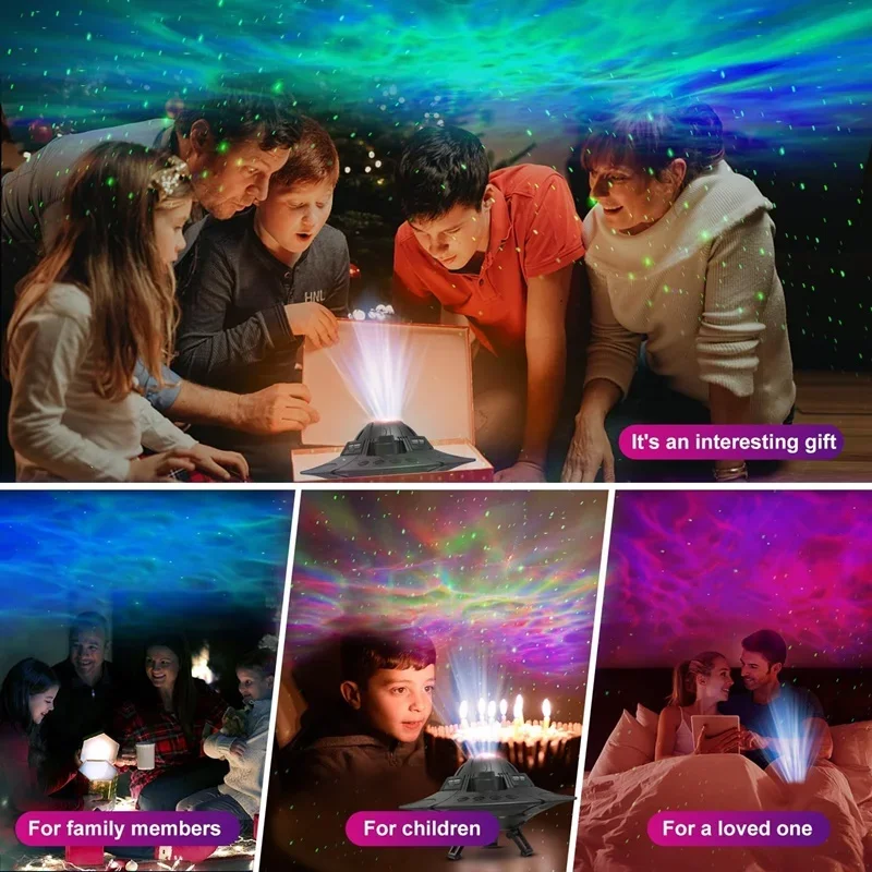 UFO Night Light Galaxy Projector Starry Sky Projector Planetarium Lamp For Kids Bedroom Valentines Day Gift Wedding Deco