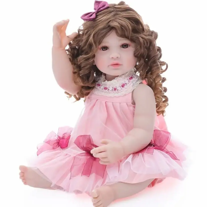 

Кукла Cloveray 22 дюйма, мягкая виниловая кукла-реборн, реалистичная кукла-младенец с 3D-расписной кожей, детская игрушка, подарок на день рождения для девочки