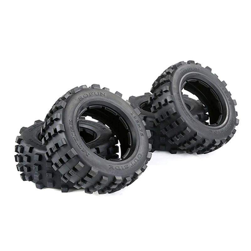 

4 Pcs For 1/5 HPI ROFUN ROVAN KM BAJA 5T 5SC 5FT LOSI 5IVE T DBXL Truck Part Kit Rc Car Knobby Front Or Rear Tire Skin