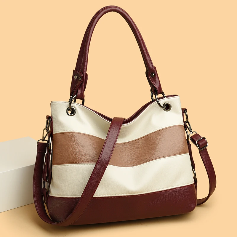 

Three Layers Luxury Casual Tote Women Bag High Quality Pu Leather Ladies Hand Bags for Women Big Shoulder Crossbody Bags Sac New