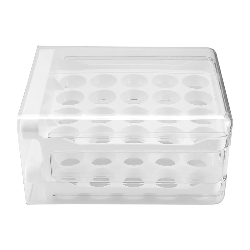 

NEW-Egg Container For Refrigerator, 40 Grid/2 Layer Egg Holder For Refrigerator, Egg Drawer For Refrigerator, Egg Fresh Box