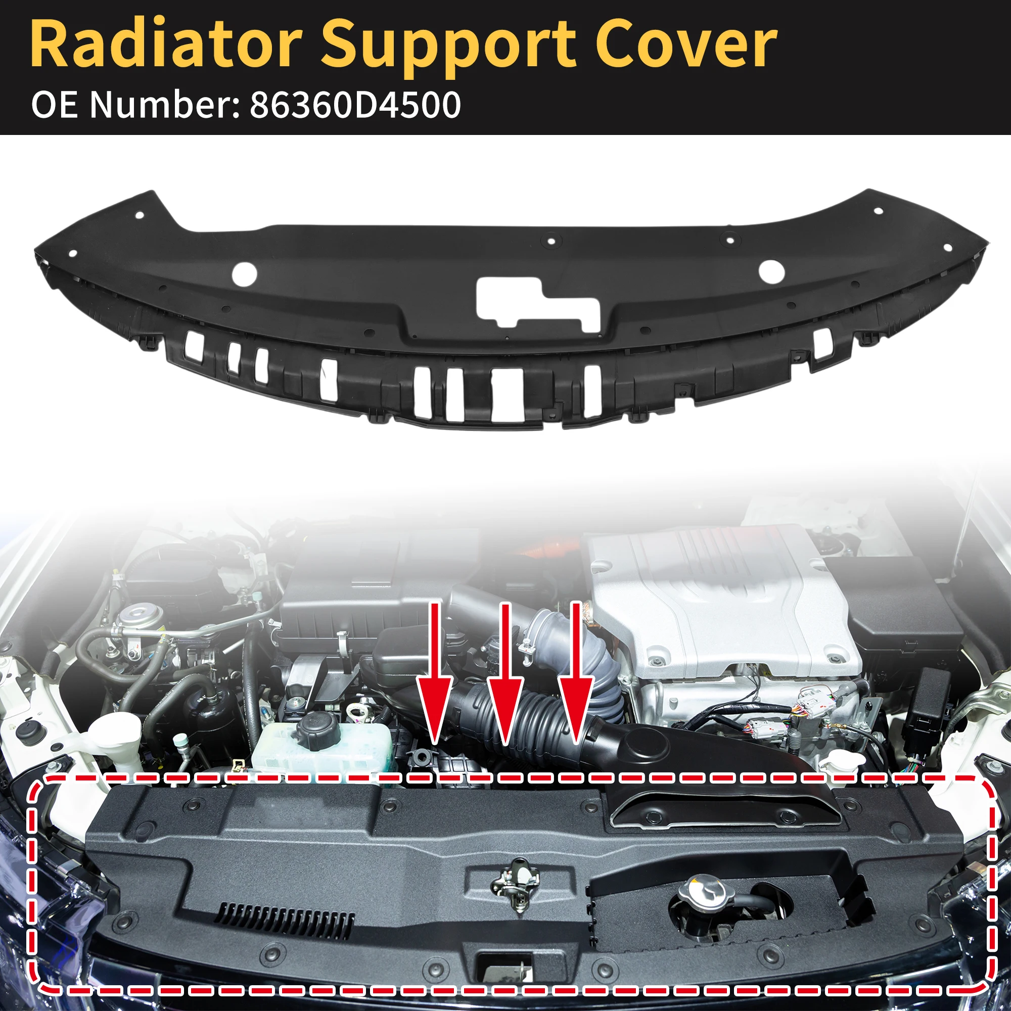UXCELL Coperchio supporto radiatore per Kia Optima 2019-2020 No.86360D4500/86360D5500 ABS