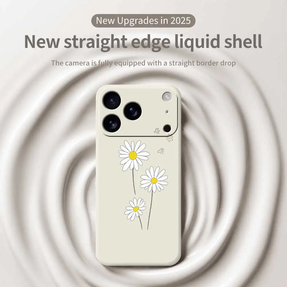 Custodia per telefono Fresh Daisy per iPhone 17 Pro Max 17 Air 16 15 14 13 12 11 Pro Max XS Max 7 8 Plus 16e 16 15 Plus TPU Cover Coque