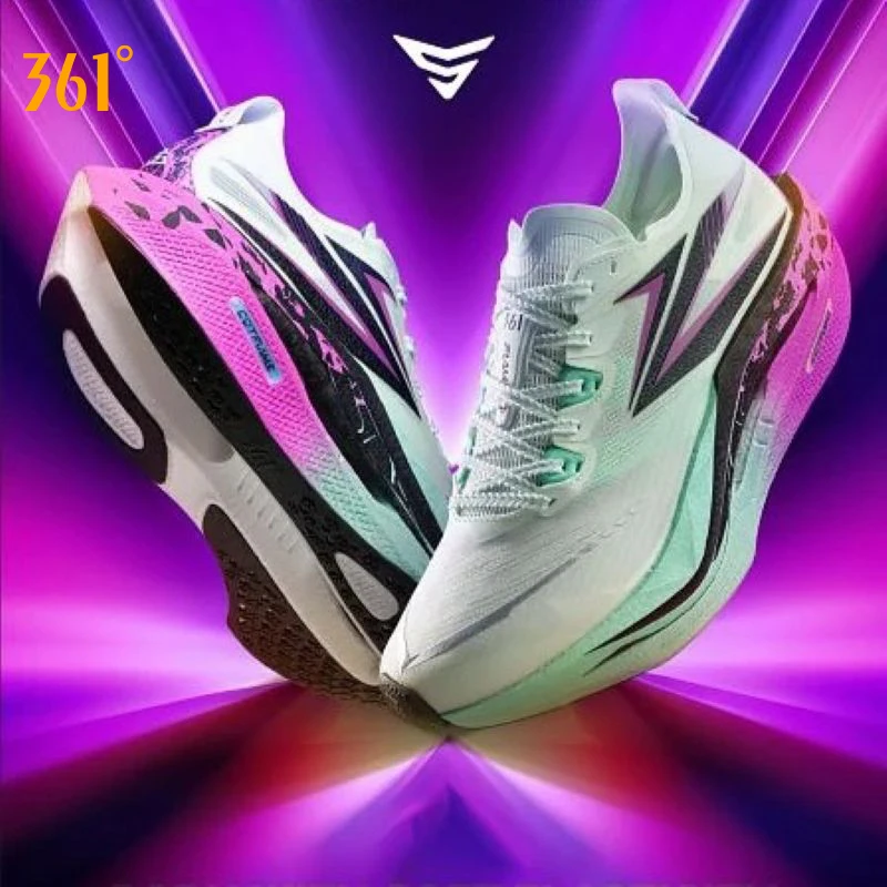 

361 DEGREES Flame 5 Men's Running Shoes Breathable Stable Rebound Carbon Plate Grippy Durable Marathon Male Sneakers 672612213