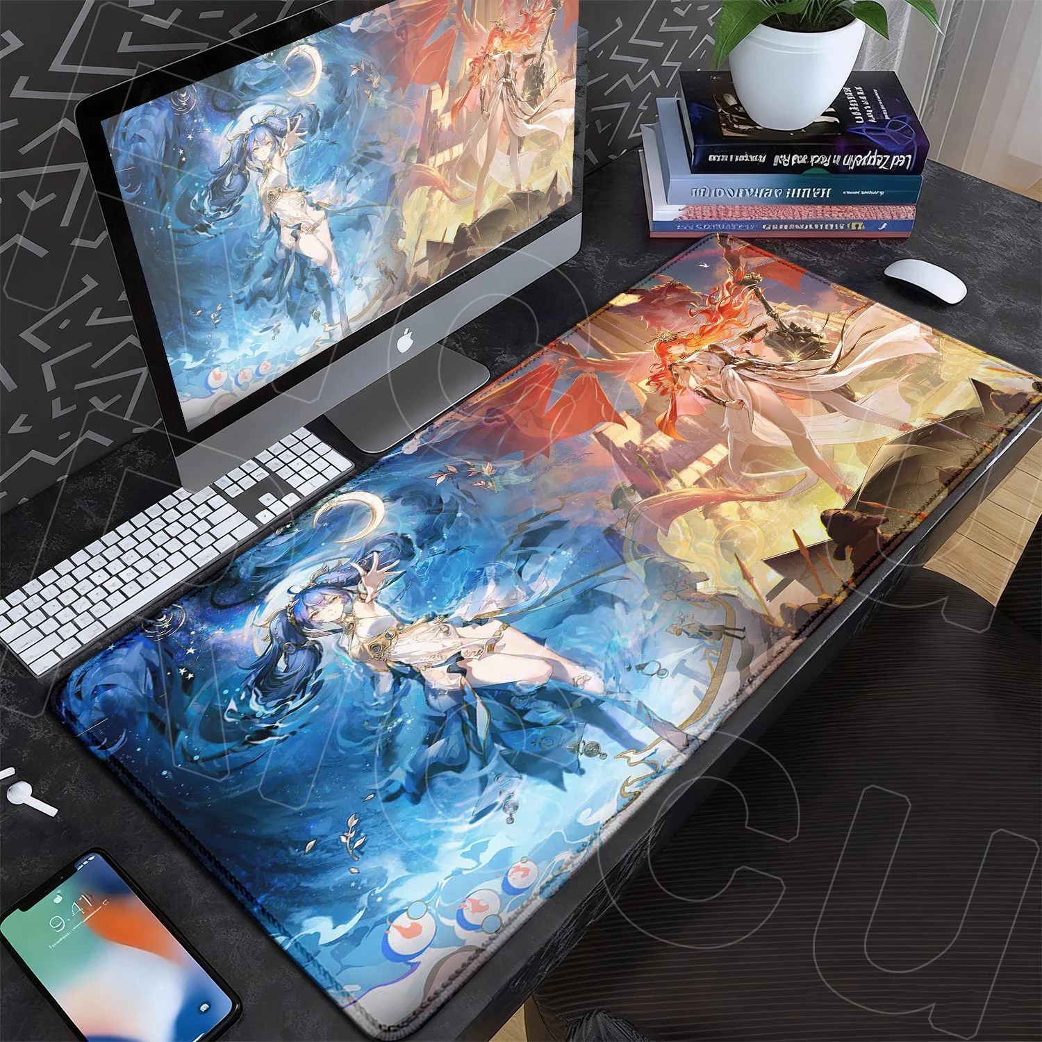 PC Laptop HD Mousepad Gaming Computer Gamer Tastaturmatte Gummi-Mauspad XXL Großes Wuthering Waves IUNO Mauspad PC-Zubehör – Detail 19