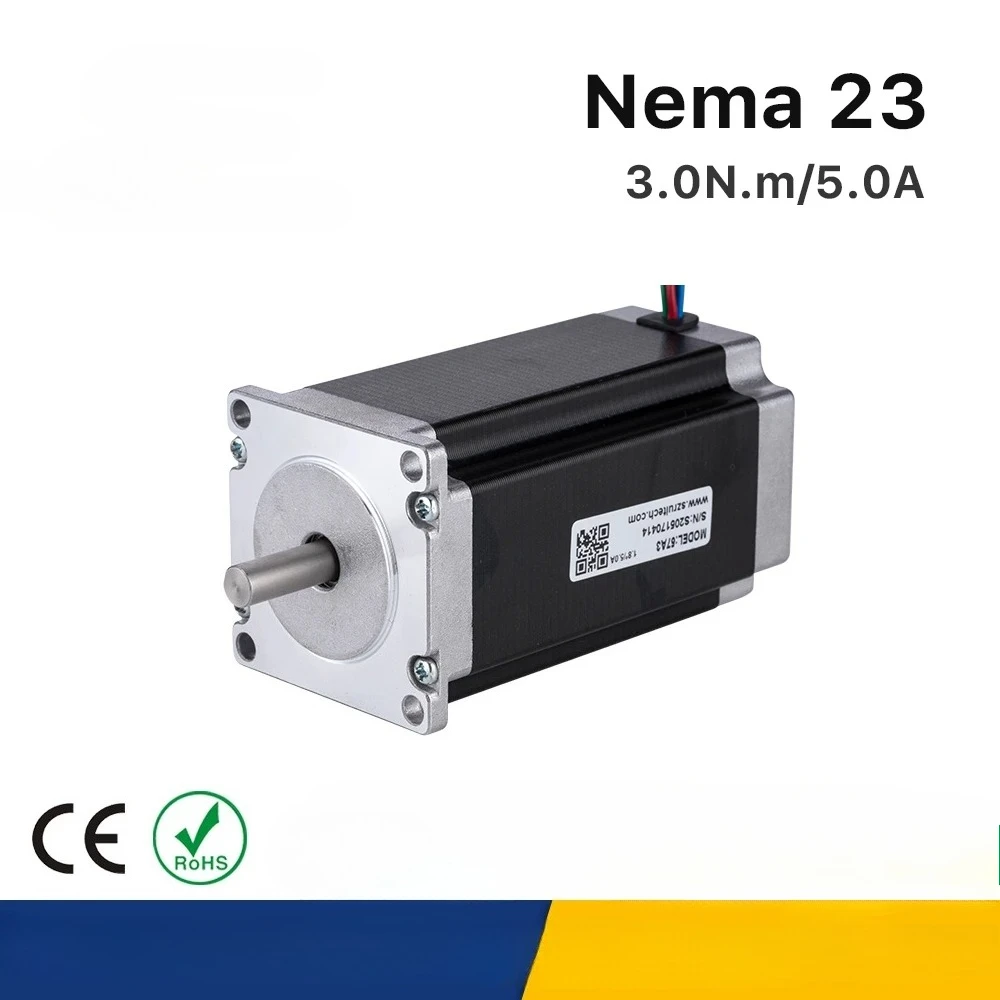 Nema23 Stepper Motor 57mm 2 Phase 300Ncm 5A Stepper Motor 4-lead  Cable for 3D printer CNC Engraving Milling Machine