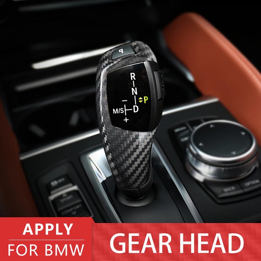 Black Red RHD Carbon Fiber Gear Shift Panel Frame Gear Knob Cover Head Trim for BMW F30 F10 F15 F07 F20 F21 F22 F32 F34 F35 5GT
