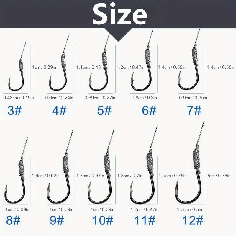 100pcs Small Fishing Hooks with Line Tiny Pre-tied Fishing Hook and Leader, Double Hook on Single Line