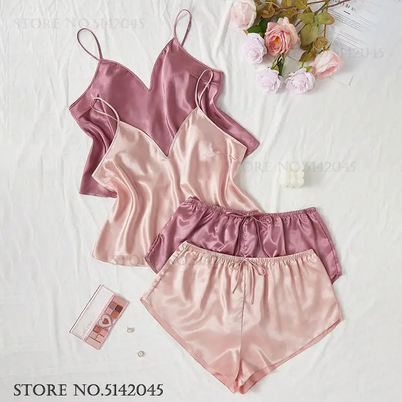 PLUS SIZE 3XL 4XL Women's Pajamas Sleepwear 2Pcs Set Sexy Suspender Lingerie Pijamas Suit Patchwork Lace Home Clothes Loungewear 3