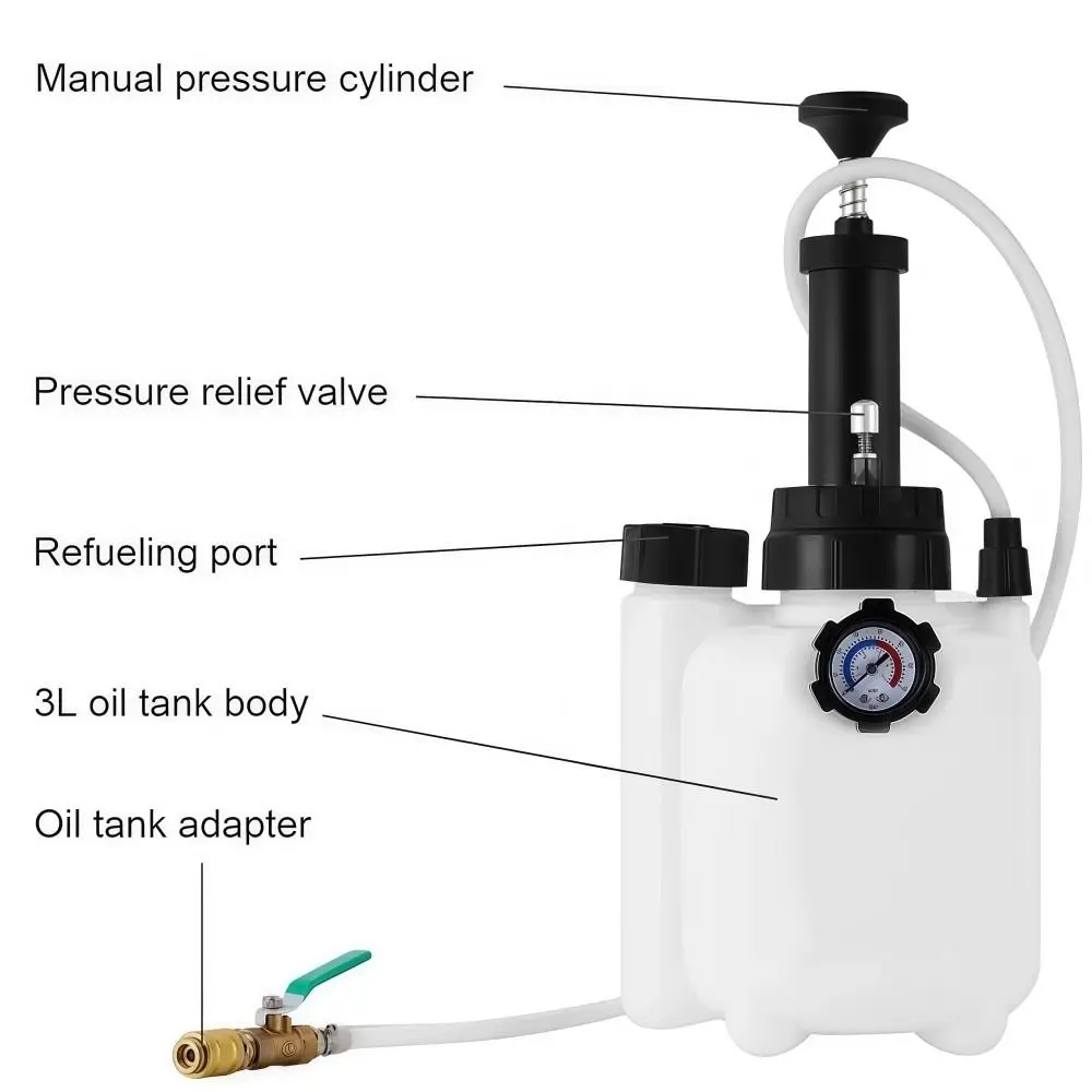 Met adapters 3L handgeschakelde vloeistofpomp drukpompen tijd besparen versnellingsbak olie vullen vulgereedschap professioneel