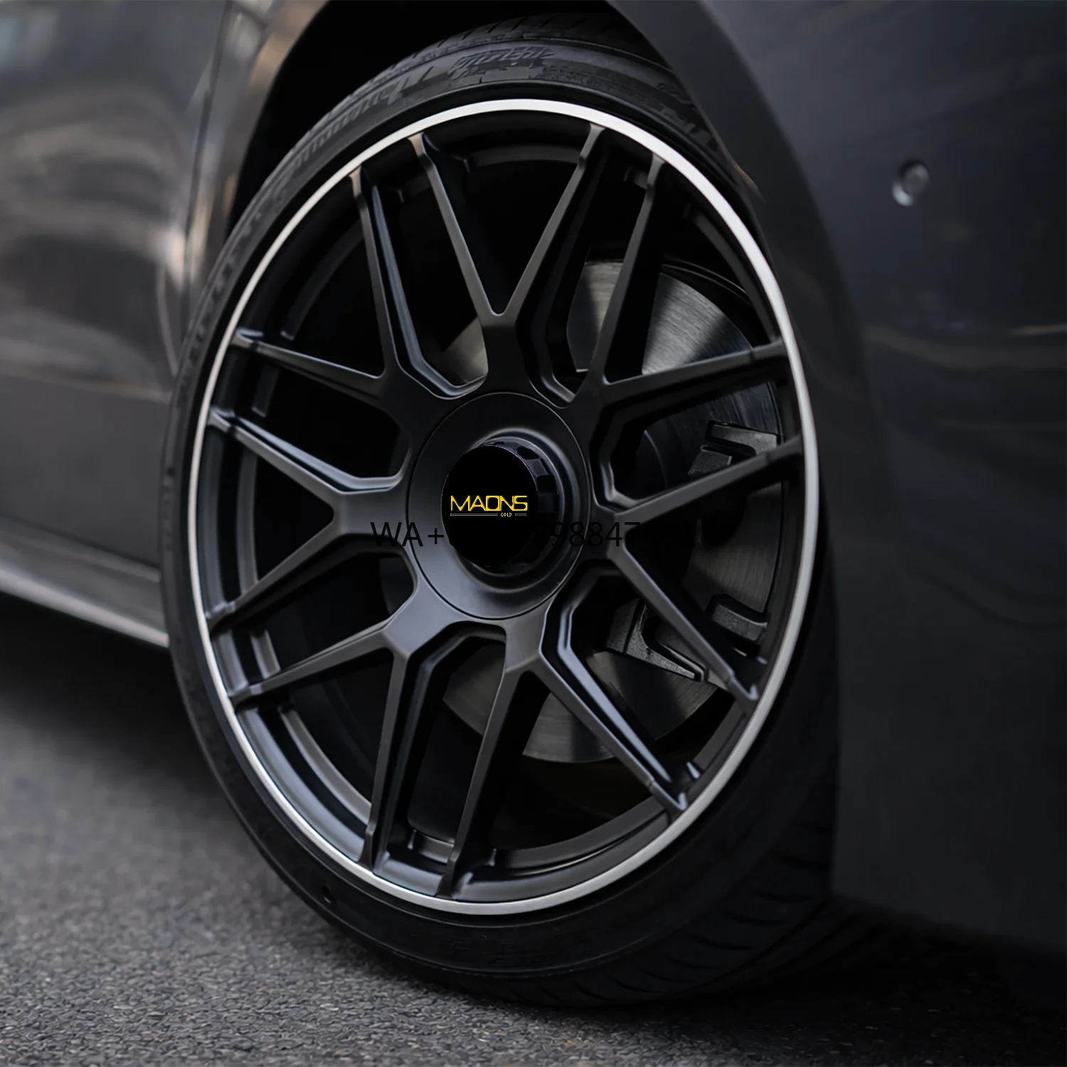 

Wheelshome 852F 22 Inch Forged Alloy Wheels 5x130 CB84.1 Matte Black Machined Lip Multi Spoker Wheel Rims for Mercedes- G63