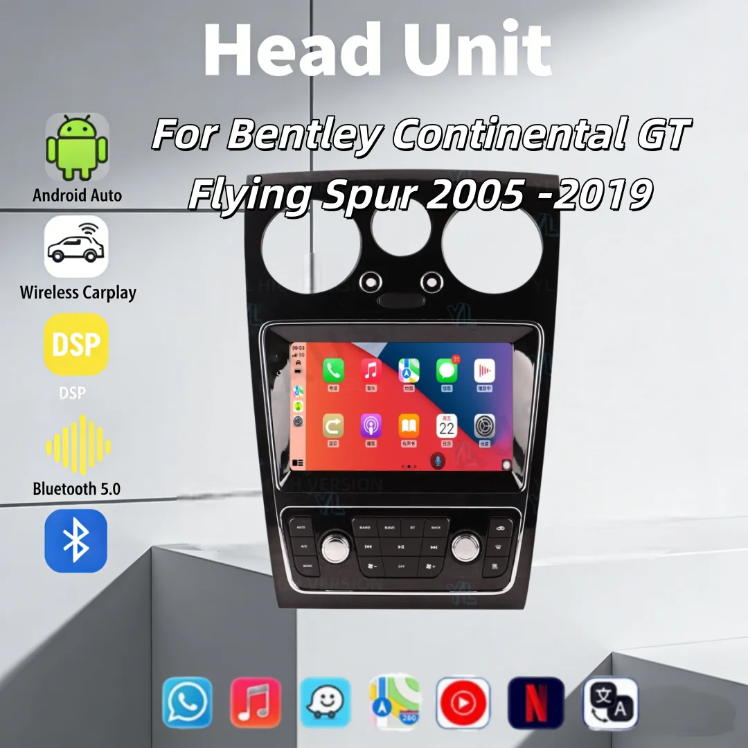 CY Android14 For Bentley Continental GT Flying Spur 2005 -2019 Multimedia Video Player GPS Car Radio Bluetooth 5.0 Head Unit DSP