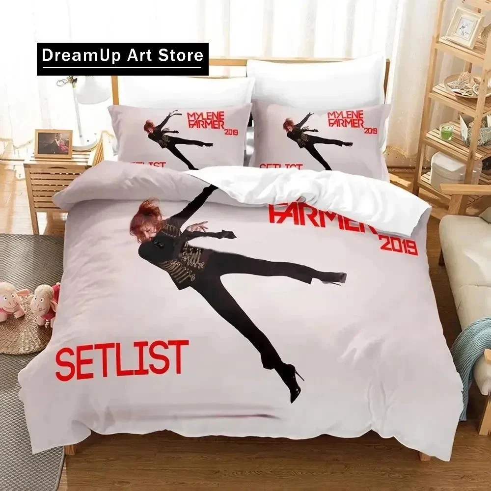 

3D Print Fashion Single Mylene Farmer Bedding Set Boys Girls Twin Queen King Size Duvet Cover Pillowcase Bed boys Adult Bedroom