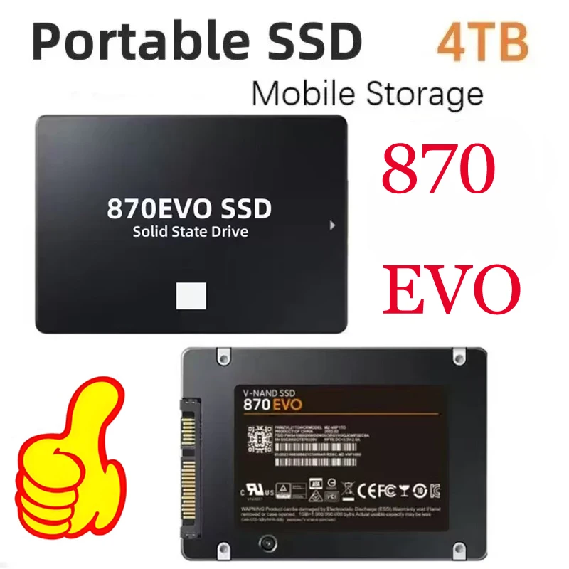جديد 8 تيرا بايت 870 EVO 4 تيرا بايت 2 تيرا بايت 1 تيرا بايت محرك الأقراص الصلبة الداخلي القرص الصلب 2.5 بوصة Sata III SSD القرص الصلب لأجهزة الكمبيوتر المحمول PS4 PC سطح المكتب PS5