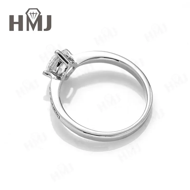4-teiliges Schmuckset: Ohrstecker, Halskette, Ring, Moissanit, S925 Sterling Silber, hypoallergen, Hochzeitsanhänger, Fabrikverkauf – Detail 9