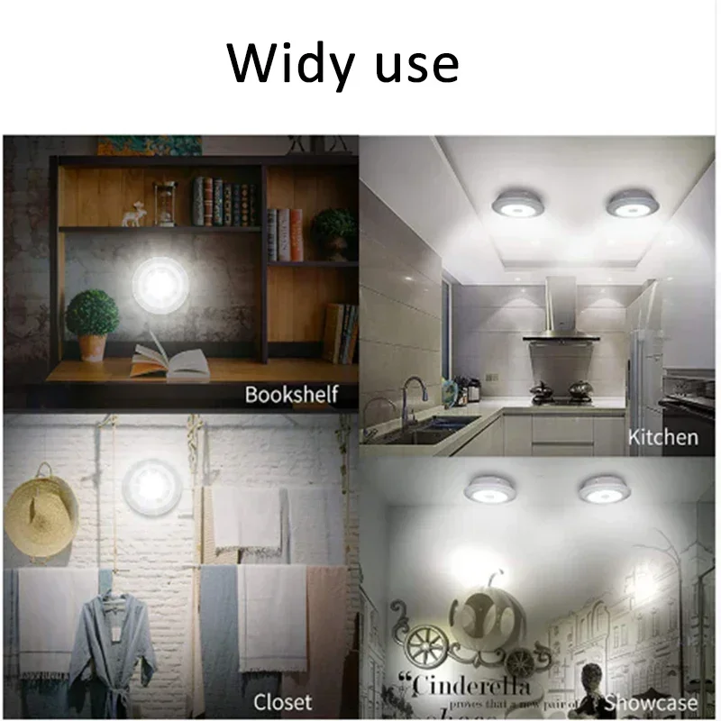 Super Bright Wireless LED Night Light with Remote Control Dimmable LED Under Cabinet Lights for Closets Wardrobe Kitchen Bedroom