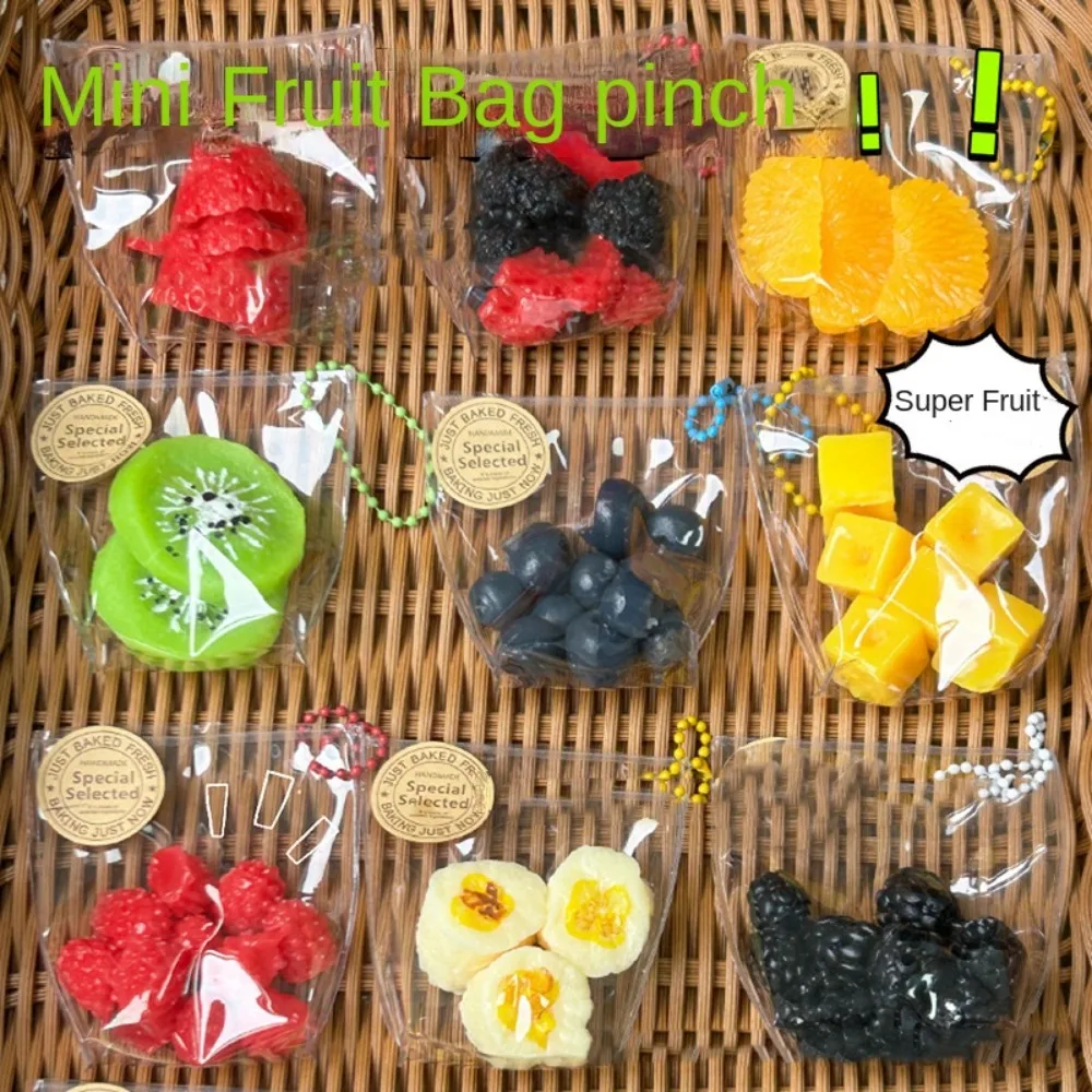 Sensory Toy Cute Fruit Squeeze Toys Strawberry TPR Simulation Fruit Squeeze Bag Kiwi Cartoon Fruit Soft Slow Rebound Toys