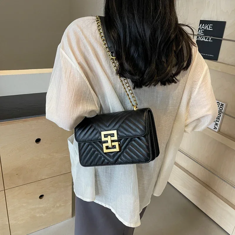 Women\'s Bag 2024 Trend Handbag Classic Shoulder Chain Sling Purse Soft Leather Female Cross Bag Coin Wallet Square Messenger Bag